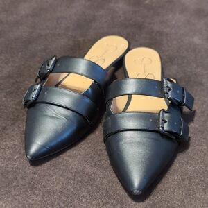 Jessica Simpson Buckle Mules